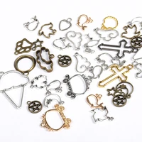 30pcs cat animal frame charms uv epoxy resin mold metal geometric bezel pendant accessories for jewelry making diy components