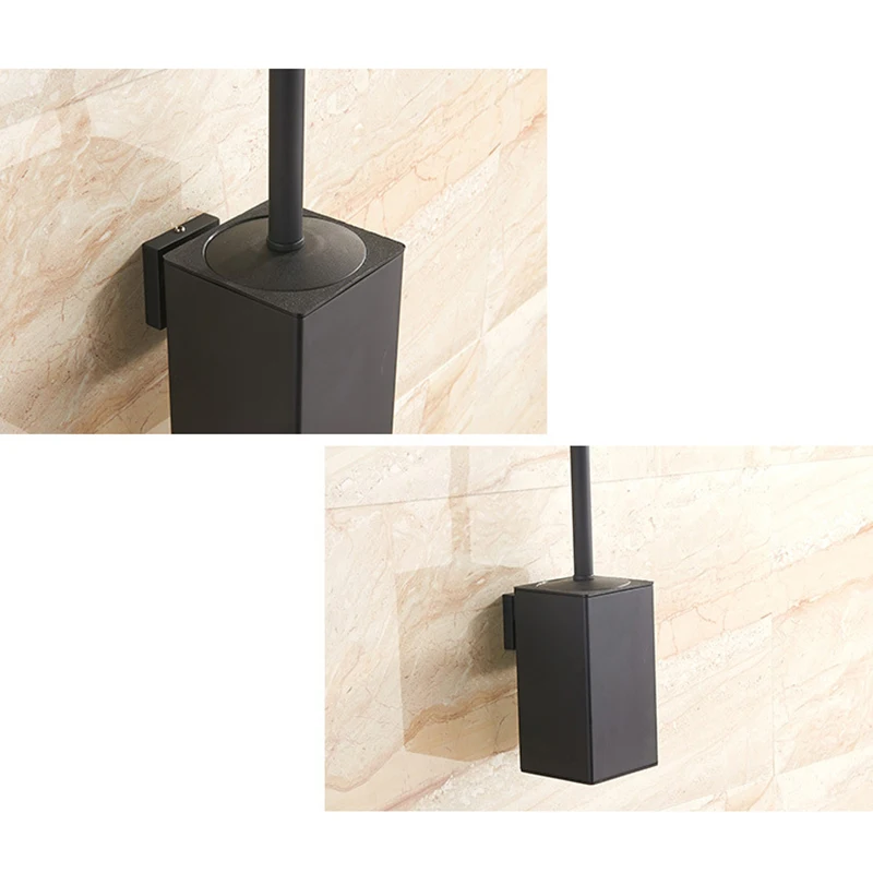 Stainless Steel Toilet Brush Black Bathroom Cleaning Holder with Wall Mount | Дом и сад