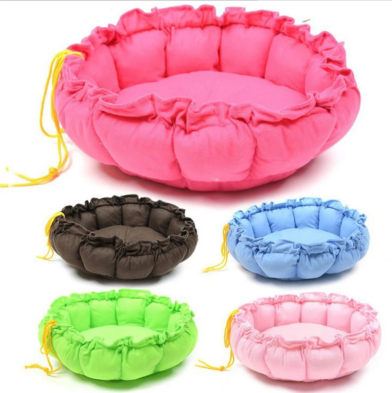 Круглая Pet Kennel Pumpkin Nest Регулируемая PP хлопковая кровать для собаки кошки котенка