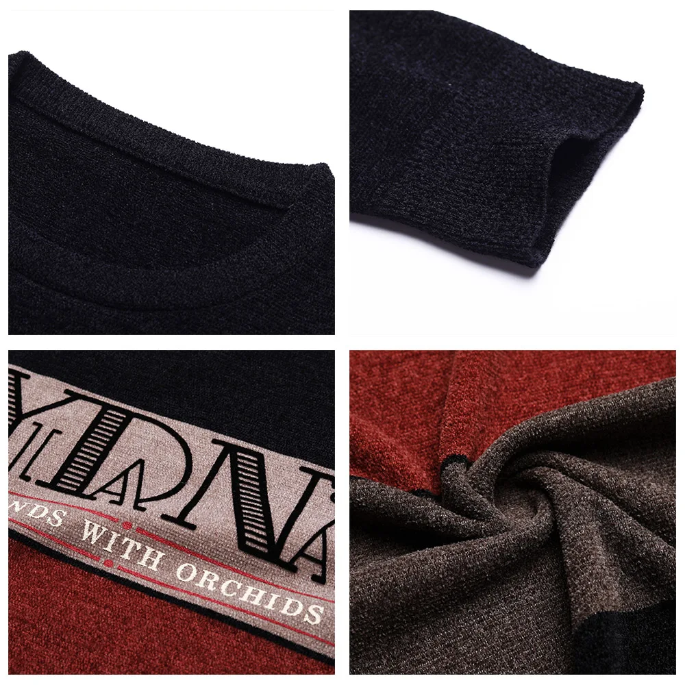 coodrony brand autumn winter soft warm chenille wool sweater streetwear fashion striped jersey knitted o neck pullover men c1356 free global shipping