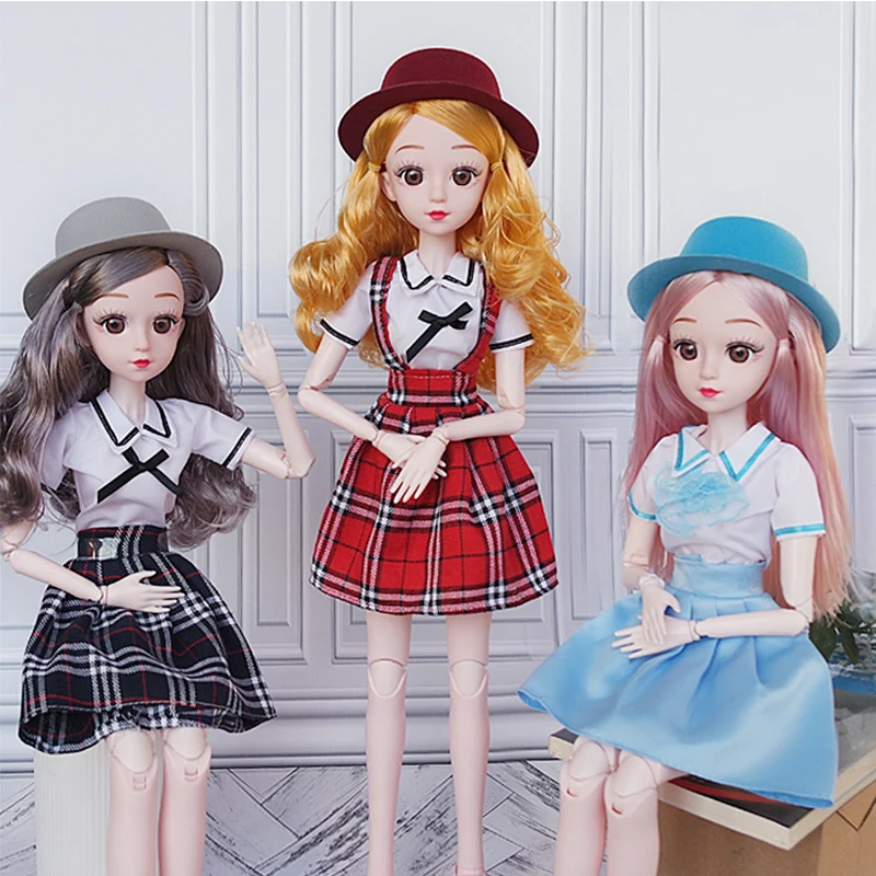Клетчатая юбка для шарнирных кукол 60 см аксессуары одежды игрушки школьная форма