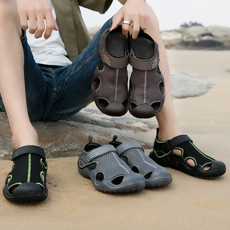 

WHNB Outdoor Breathable Men Sandals New Summer Fashion Sandals Slippers Male Shoes Beach Sandals Man Fashion