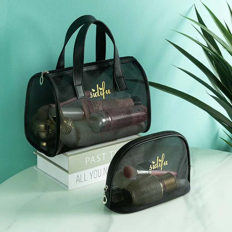 

Net Yarn Makeup Bag Travel Women's Wash Cosmetic Handbag Storage Bag Home Bathroom Organizer For Cosmetics Bath Swimming Bag
