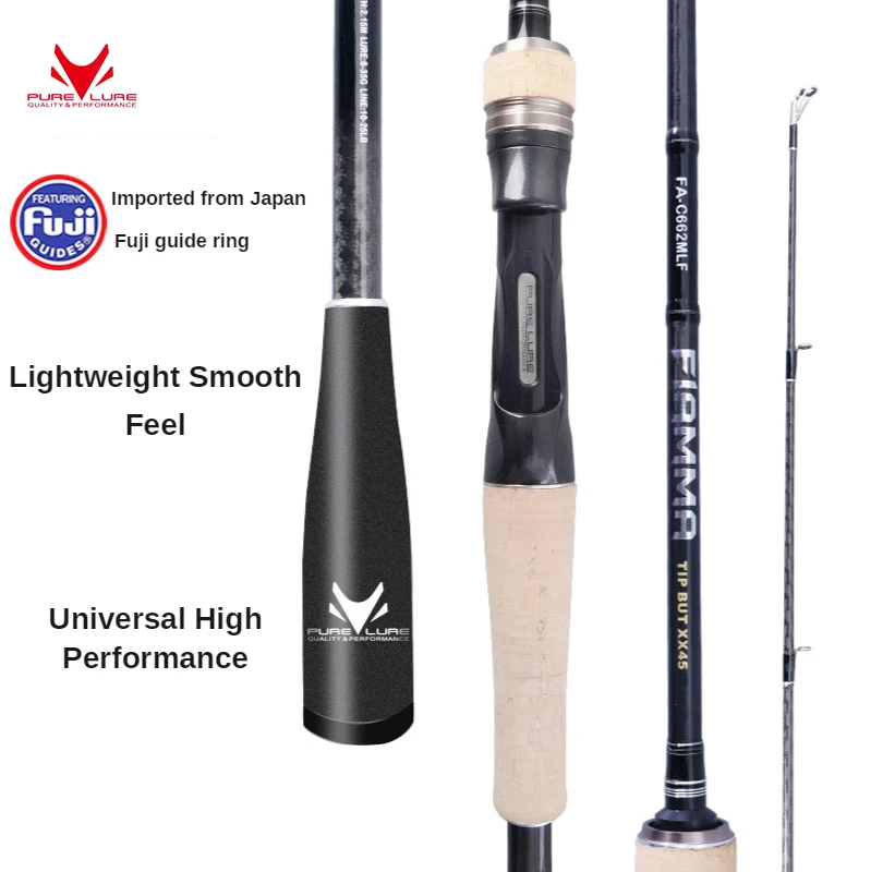

PURELURE Cork Luya Universal Long Cast Rod Gun Grip Straight Handle Quick Adjust High Carbon Fuji Guide Ring