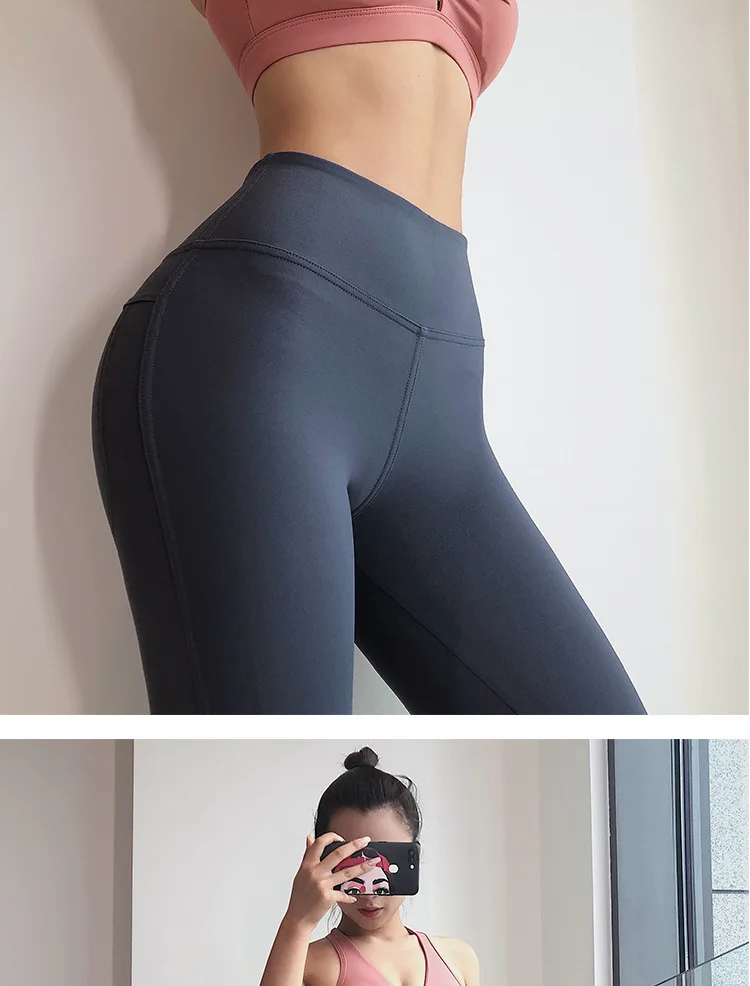 

Raibaallu Sport Leggings Women Gym High Waist Peach Push Up Yoga Pants Fitness Legging outside wearing Tight Sport Pants
