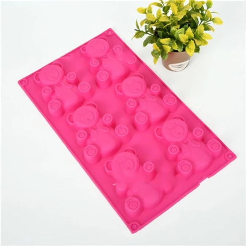 Силиконовая 6 с мультяшным рисунком форма для выпечки в виде медведя персонажа DIY