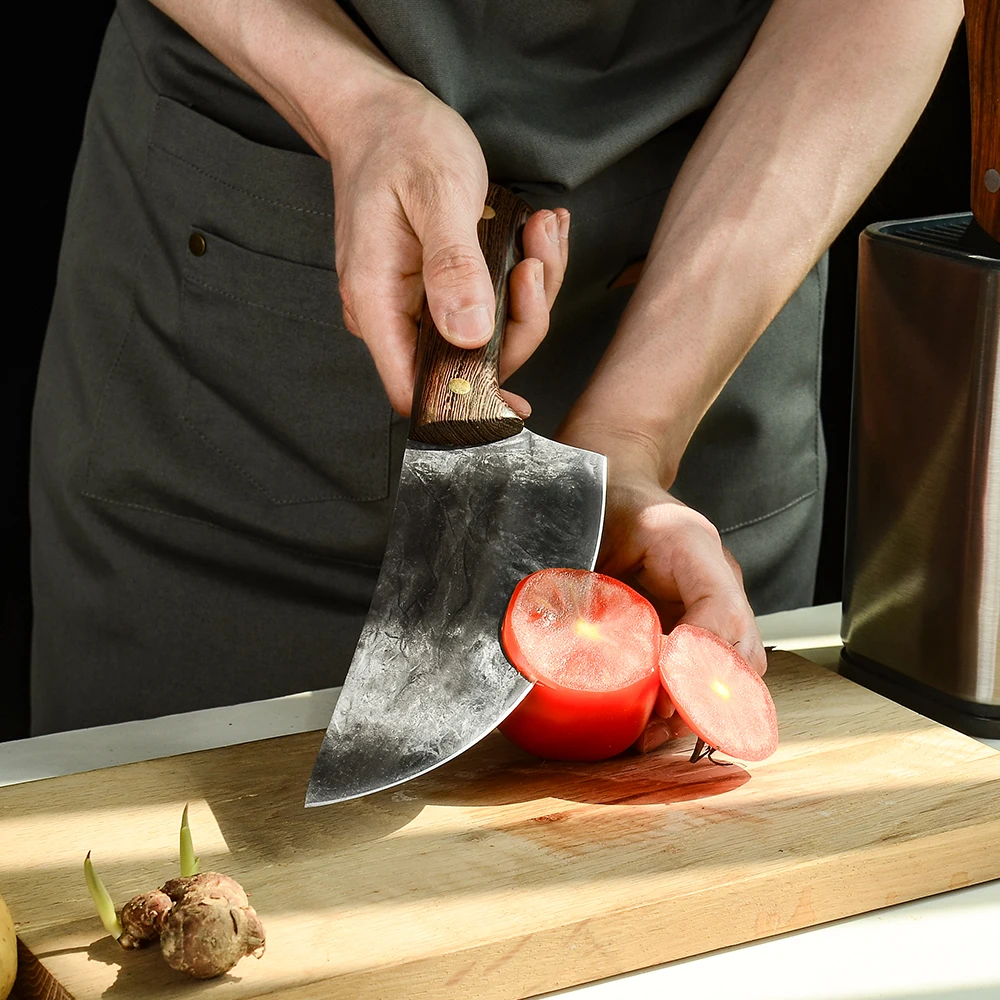 

Кованый нож мясника, 6 дюймов, Сербская косточка Для забоя, для резки мяса, ковка клинка, антипригарные ножи Xyj