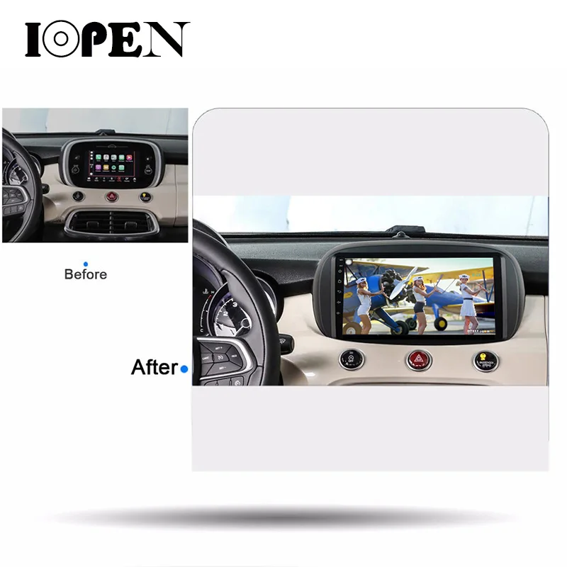 IOPEN 9 'ɺndroid 9.0 для Fiat 500X Android 2014 2015 2016 2017 2018 2019 автомобильный Радио плеер