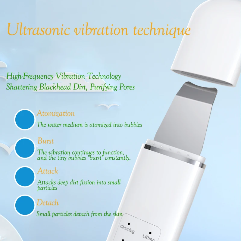 AbbasHealth перезаряжаемый ультразвуковой скраб для кожи лица Электрический