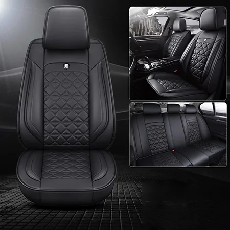 Black Standard Специальный кожаный чехлы для сидений автомобиля toyota lc200 mark 2 premio prius 20 30 rav 4 rav4 tundra venza verso - Название цвета: Black Standard