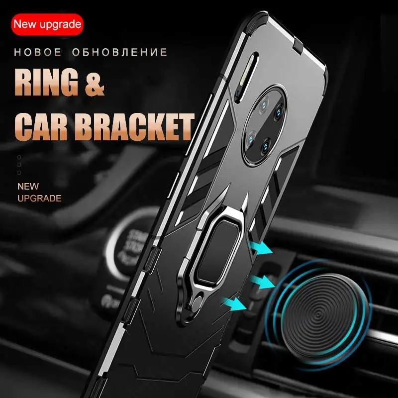 Luxury Armor Metal Magentic Ring Phone Case For Huawei P30 P20 Mate 20X 30 Pro Honor 8X 9X 20 10 Lite Shockproof Silicone Cases | Мобильные