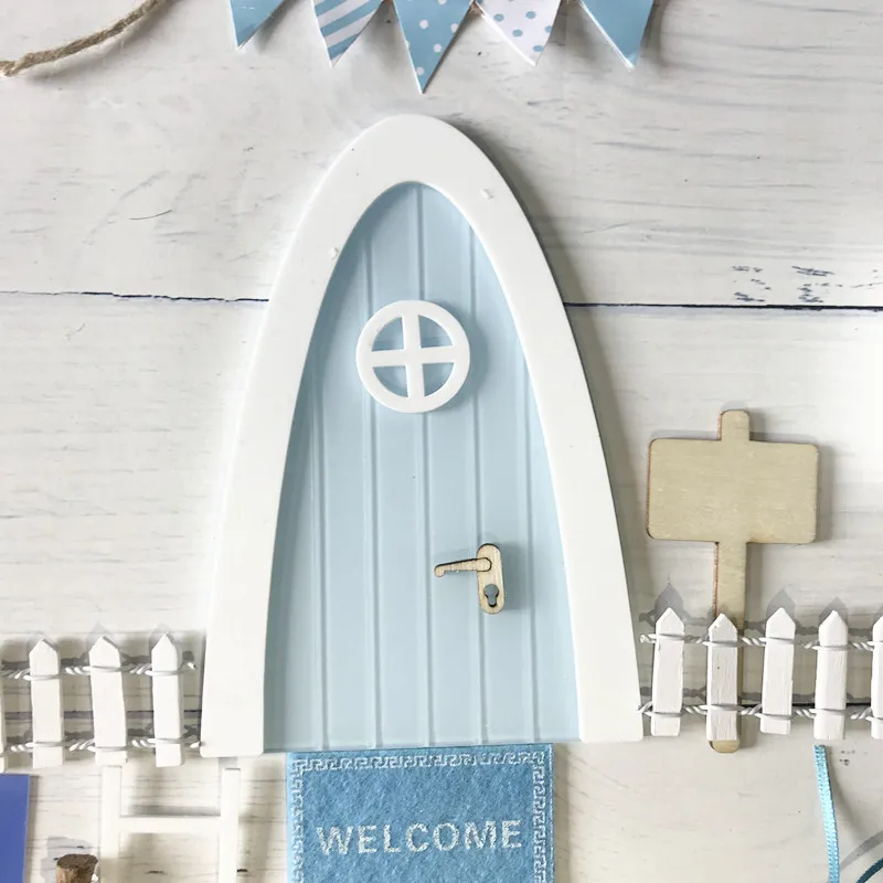 Ручная работа детская синяя сказочная дверь отличный подарок для комнаты