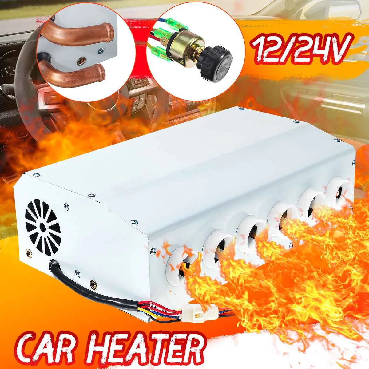 

Электрический автомобильный обогреватель DC 12V/24V 2000W 16 Root Bold Copper Tube 10