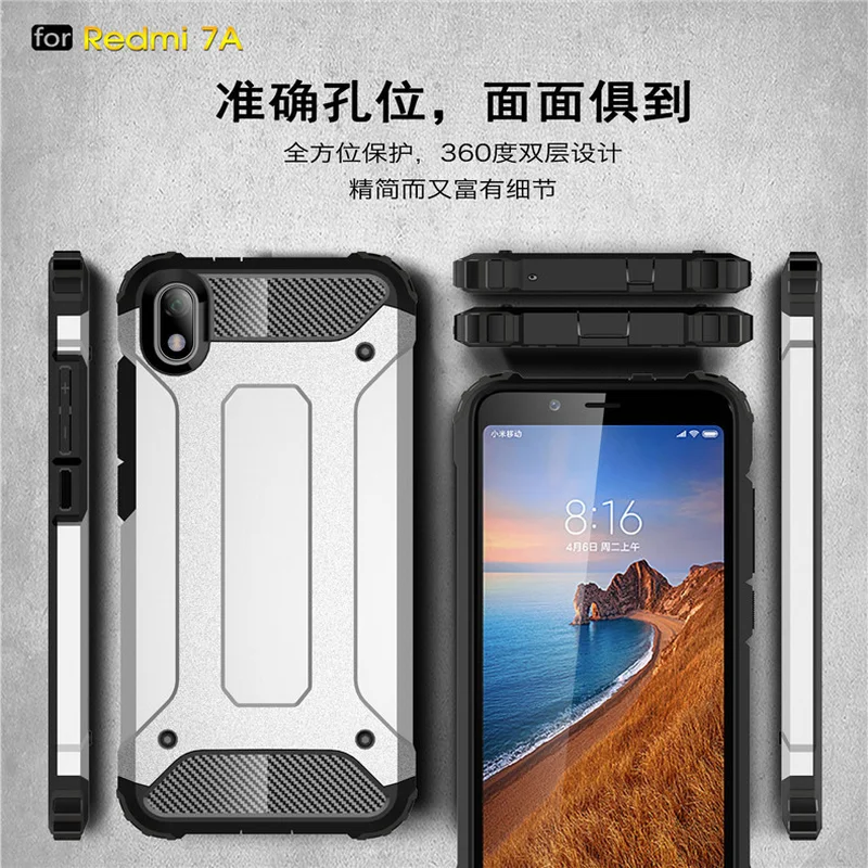 For Xiaomi CC9 A3 Lite Redmi 7A Case Shockproof Armor Rubber Hard PC Phone Bumper Back Cover CC9E for note 7 |