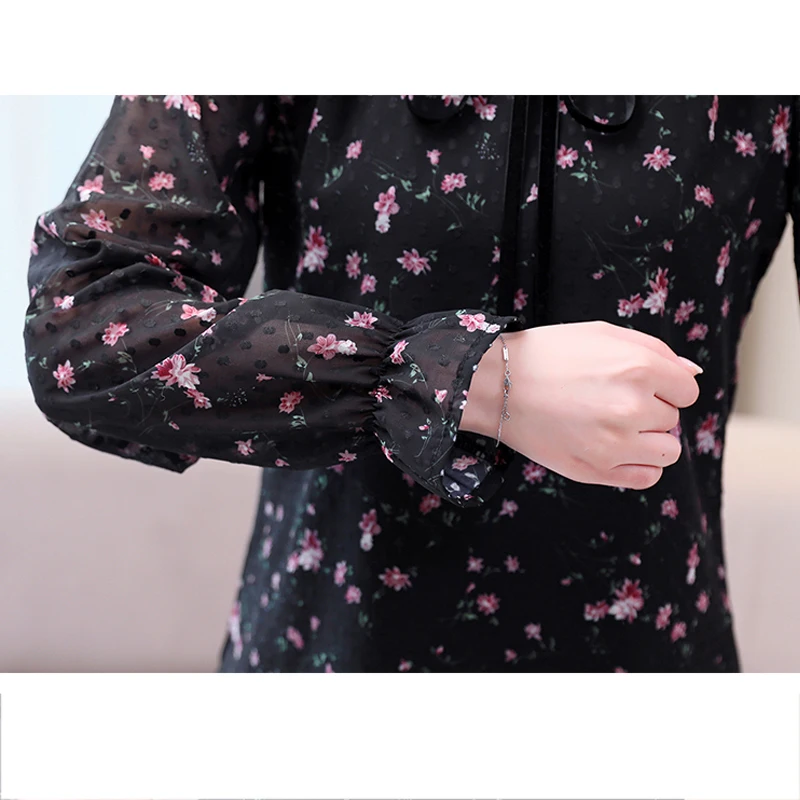 

Plus Size Floral Women Blouse 2021 Autumn Sweet Casual Chiffon Women Tops and Blouses Long Sleeve Slim Women Shirts Blouses 8217