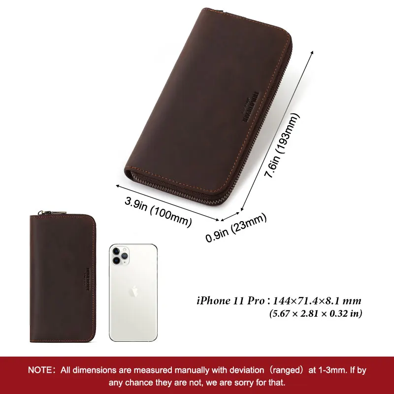 Мужские кошельки визитница Мужской Длинный кошелек на молнии большая