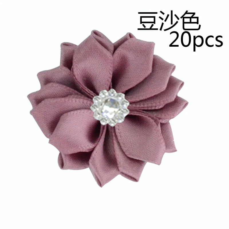Pale Mauve 20 шт розовые/белые маленькие атласные Стразы ручной работы, тканевые цветы для рукоделия, свадебной вечеринки, Аппликации, аксессуары для одежды - Цвет: Pale Mauve