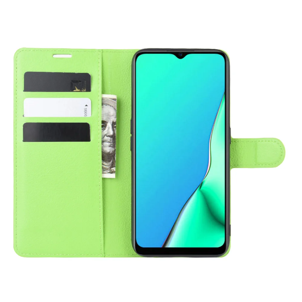 Зеленый A9 или A11x чехол для OPPO A9() A11-X чехол-кошелек с отделением для карт в виде книги кожаный защитный чехол с Откидывающейся Крышкой черный 9A A9- A11 X - Цвет: Зеленый