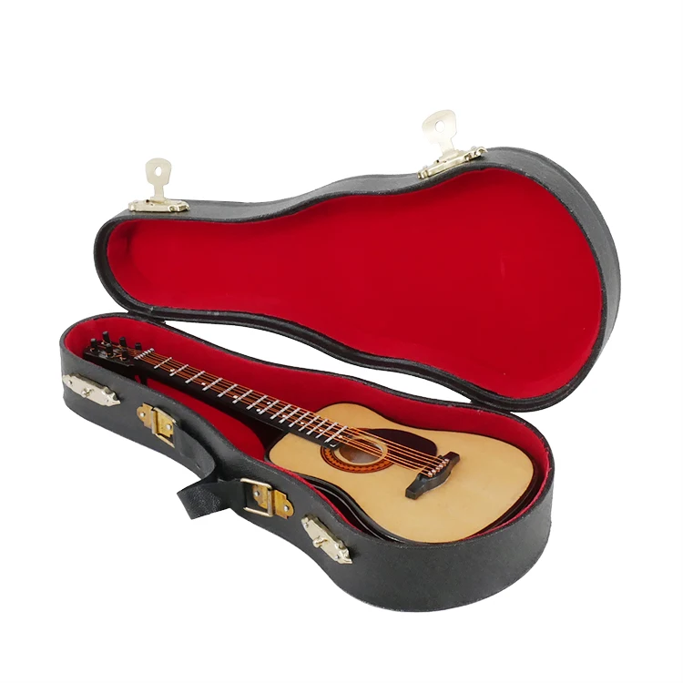 1/6 Масштаб Кукольный домик Акустическая Гитара Миниатюрный дом деревянный