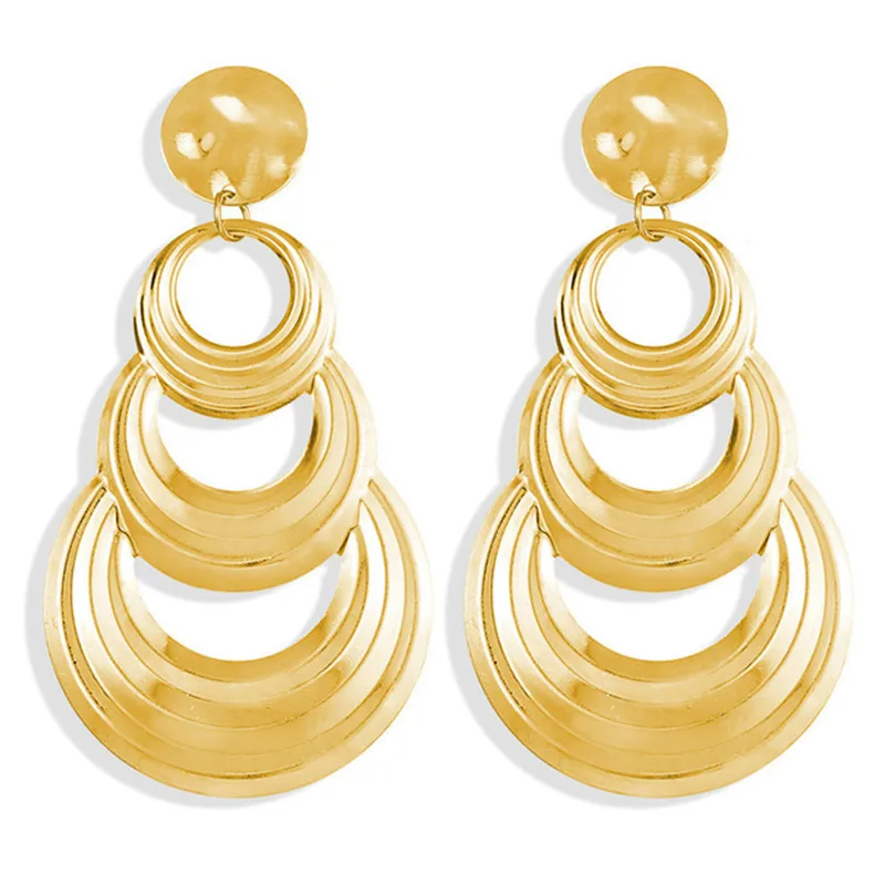 5462 Горячая золотые висячие серьги ювелирные изделия серьги для женщин C образный Круглый Серьга геометрической формы Женская мода Ювелирные изделия Подарки - Окраска металла: 5462