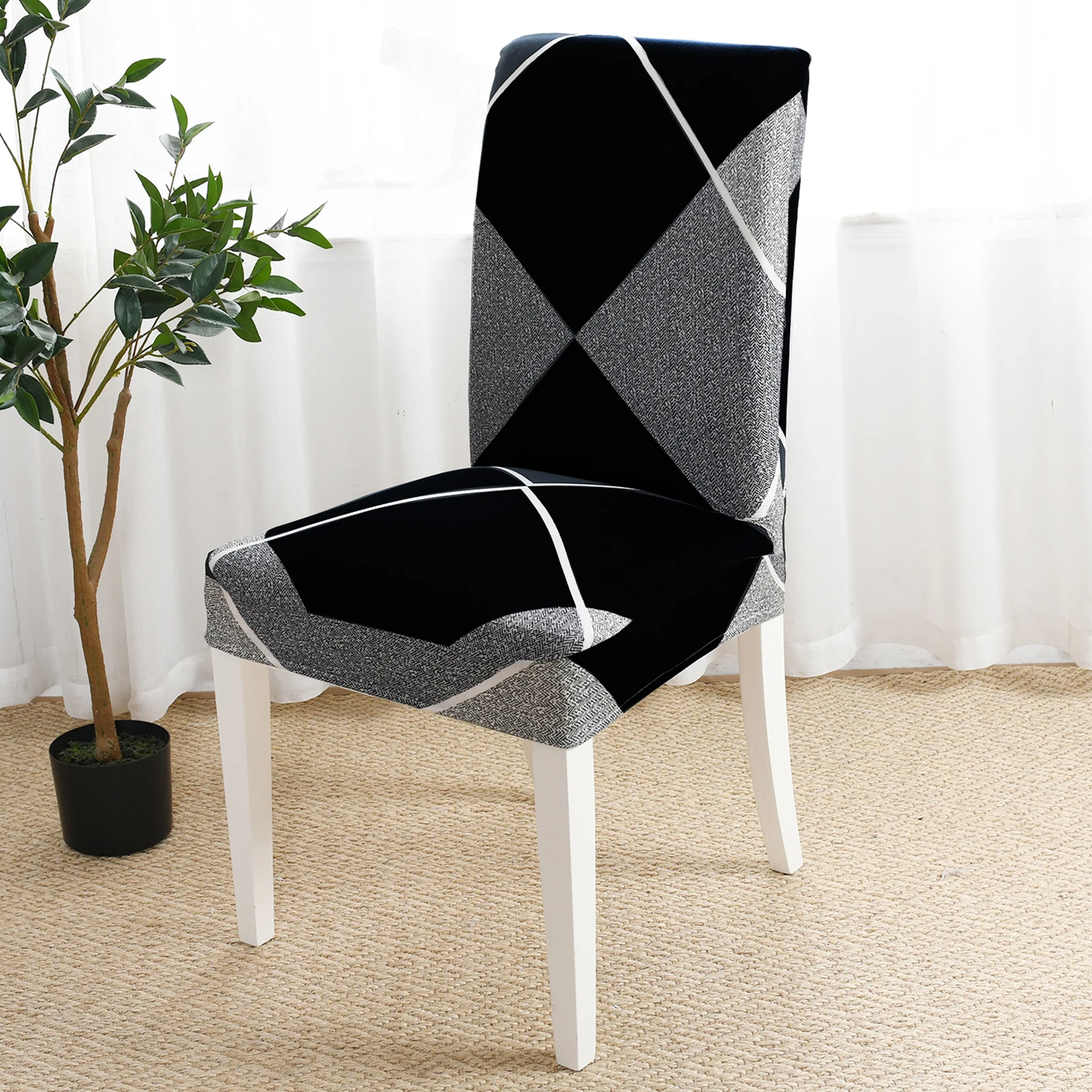 1/2/4/6pcs Printed Elastic Dining Chair Cover Slipcovers Protector Anti-Dust Waterproof Furniture Decoration For Banquet Party | Дом и сад