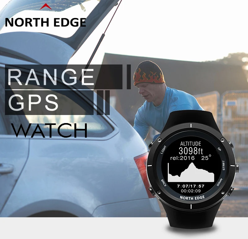 NORTHEDGE цифровые часы для мужчин спортивные часы gps сердечного ритма погода альтиметр барометр термометр Компас Пешие прогулки часы