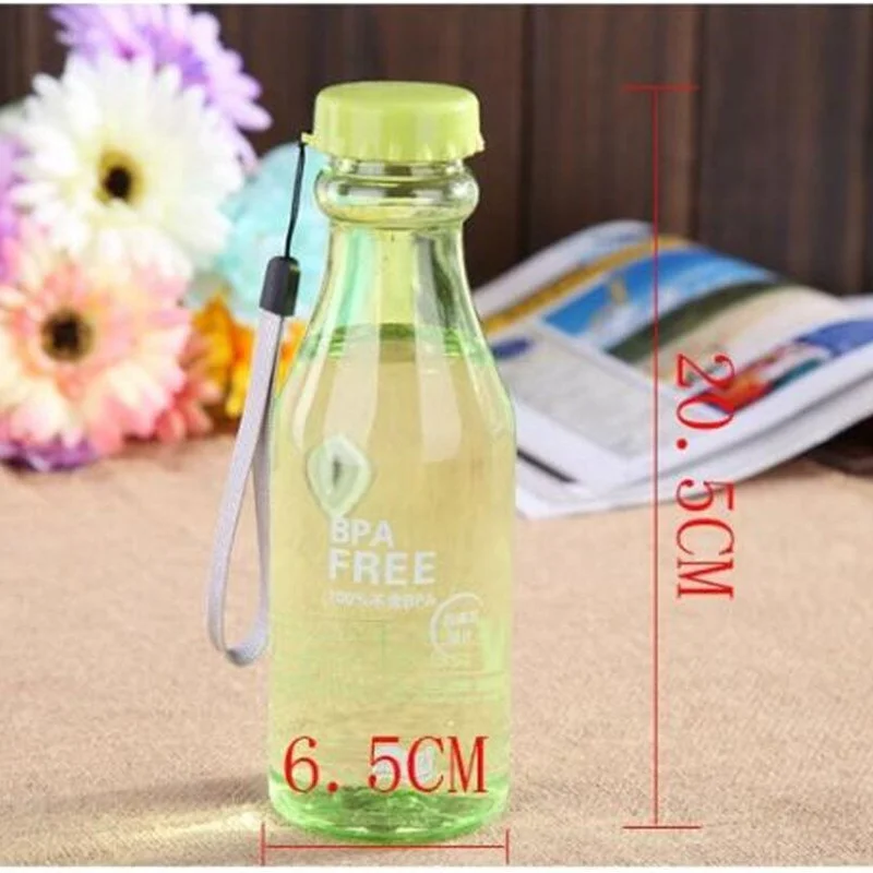 

BPA Free Leak-proof Unbreakable Water Bottle Candy Color Bottle for Kids & Adults Camping/Outdoor/Biking/Sport 550ml
