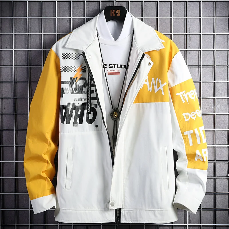 

New 2023 Hip Hop Spring Mens Jackets Casual Cargo Windbreaker Autumn Loose Thin Zipper Coats Korea Youth Streetwear Tops Clothes