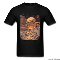 huge kaiju hamburger monster tshirt anime funny t shirt comic fabric harajuku men christmas t shirts