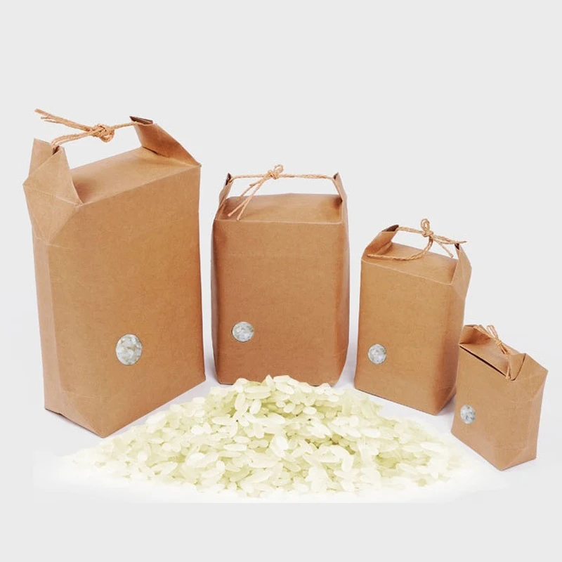 

300pcs rice paper packaging/Tea packaging cardboard paper bag/weddings kraft paper bag Food Storage Standing Paper Packing Bag