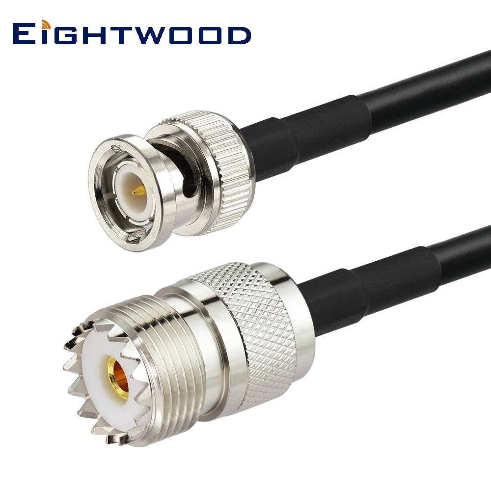 Eightwood UHF Female SO239 к BNC Male адаптер Антенна удлинитель RG58 3 фута для CB Ham Радио