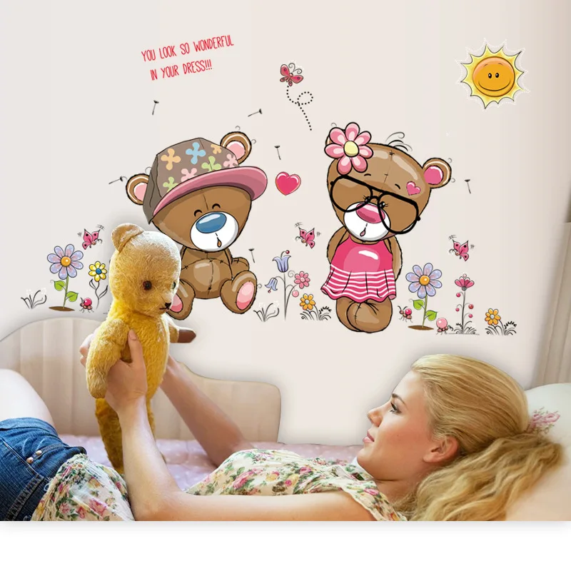Милый медведь детская комната детский сад настенное украшение для спальни