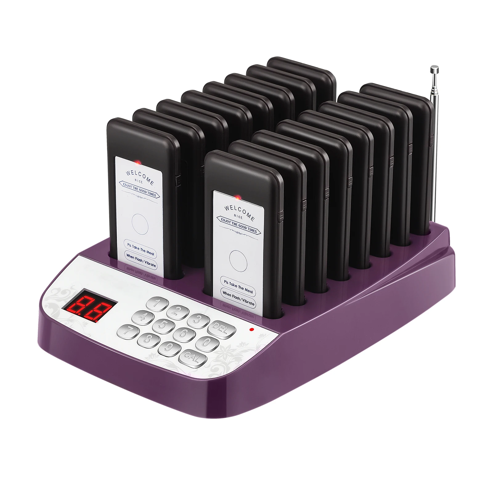 

Restaurant Pager Wireless Calling System 16 Pager Receivers For Clinic Coffee Shop Waiter Pagers Queue System
