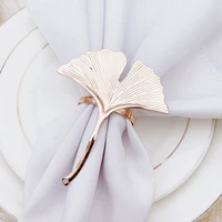 6pcslot ginkgo leaf napkin ring metal napkin button hotel cloth napkin ring table decoration