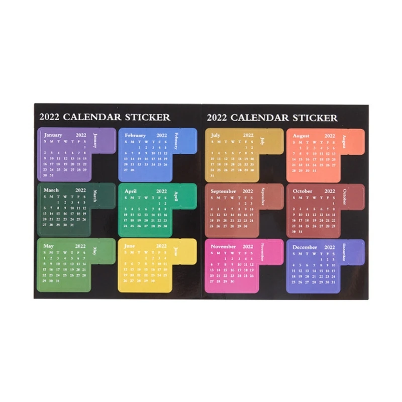 Индекс календаря 2022 вкладки цветные ежемесячные этикетки наклейки супер клейкие