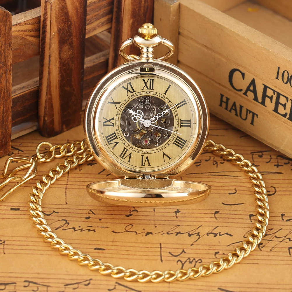 Mechanical Pocket Watch Silver/Gold Wing Half Hunter Design Luxury Pendant Pocket Mechanism Timepiece reloj de bolsillo