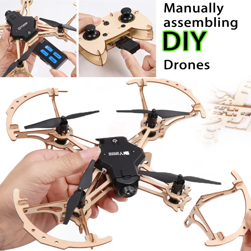 2019 Новый DIY Мини Дрон с камерой HD ручной Собранный деревянный Квадрокоптер