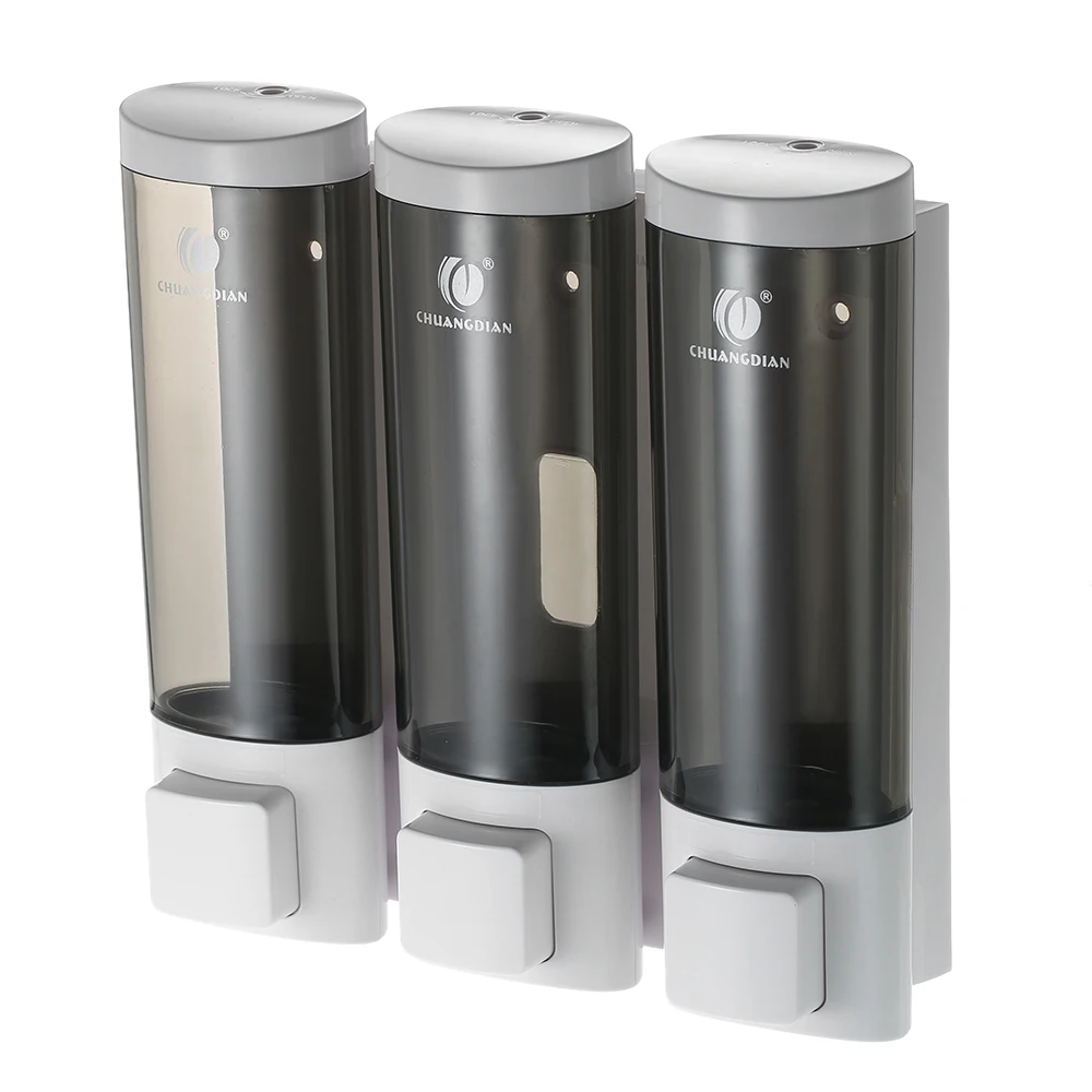 

CHUANGDIAN 200ml*3 Manual Soap Dispensers with Double Sided Foam Tape Wall-mounted Washroom Toilet Soap Dispenser & Holder