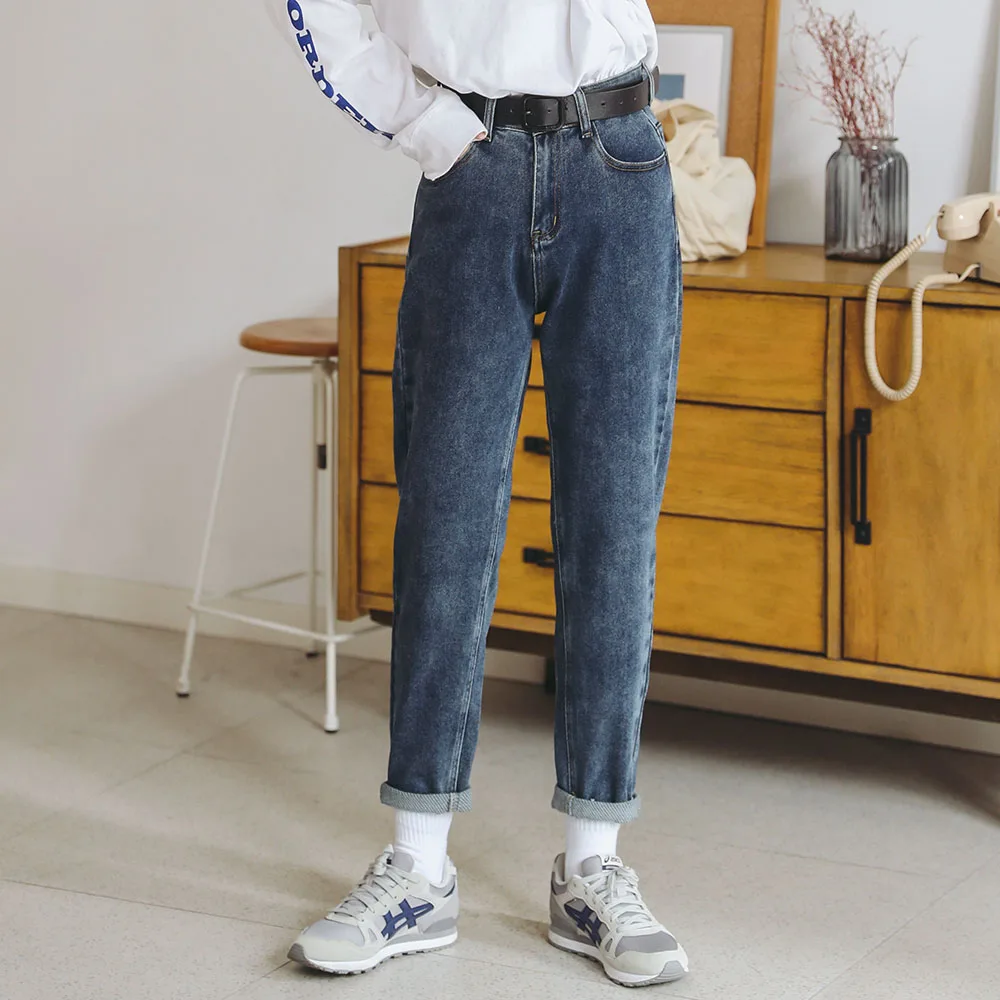 Syiwidii джинсы стрейч для мам женские джинсовые шаровары с высокой талией синяя