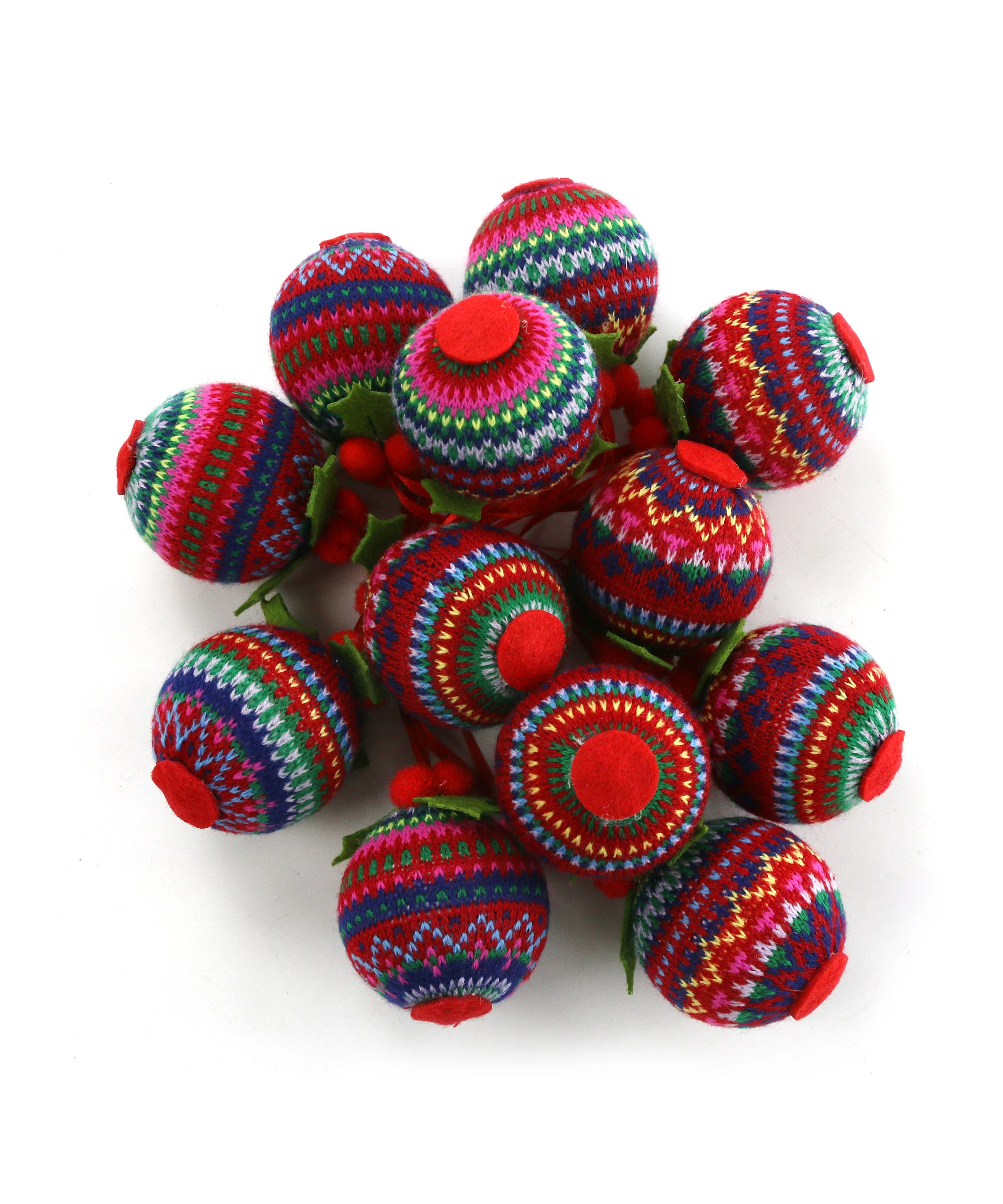 Прямая поставка вязаные рождественские украшения в форме шара с яркими