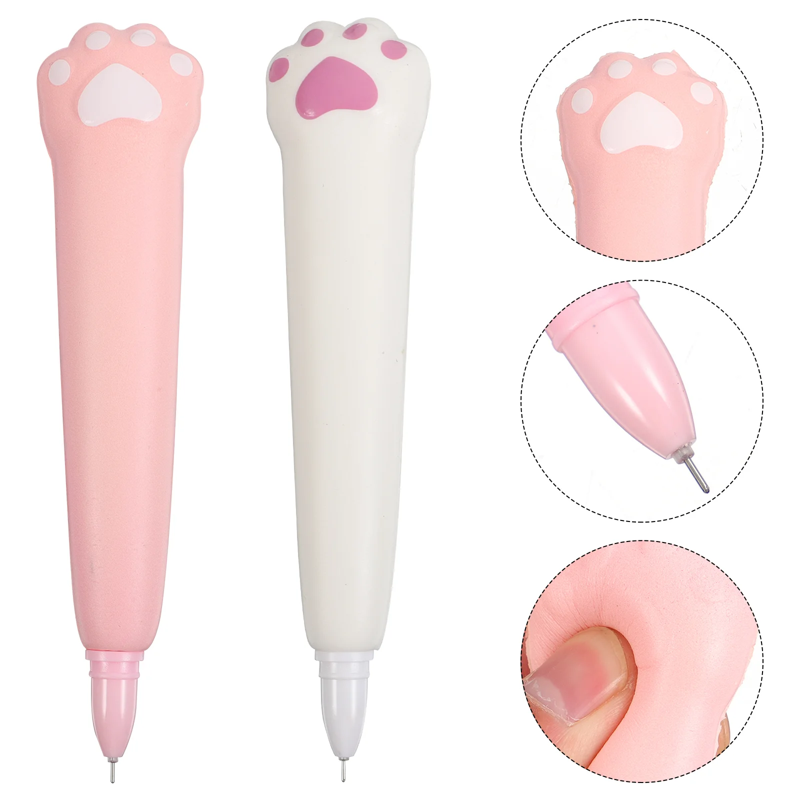 

2Pcs Cat Paw Design Decompression Pens Office Signature Pens Ink Pens