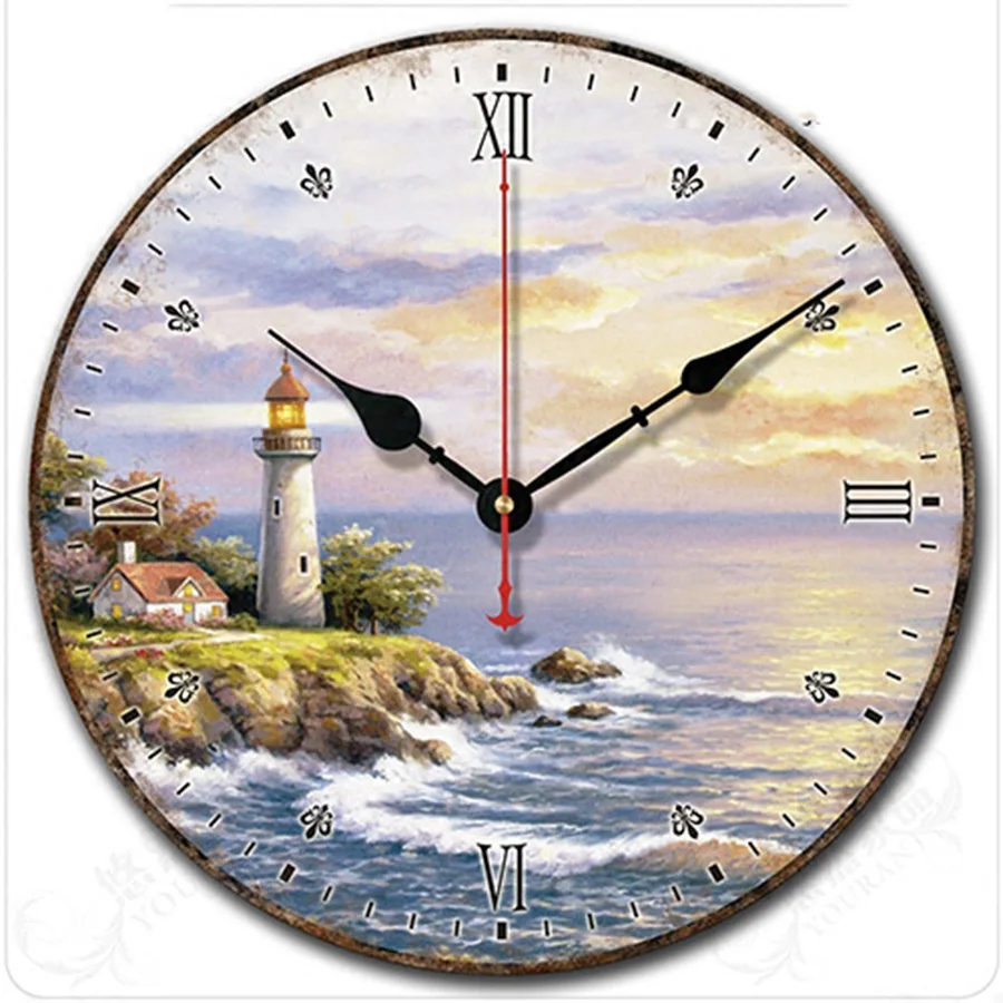 Wall Clock Silent Wooden Rose Nordic World Modern Home Large Wand Klok Big Watches Decor Shabby Chic BB50W | Дом и сад