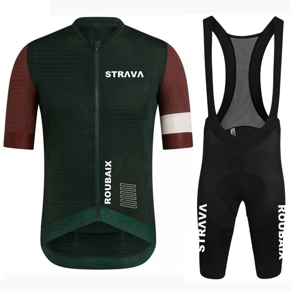 

STRAVA ROUBAIX Cycling Set Man Cycling Jersey Short Sleeve Bicycle Cycling Clothing Kit Mtb Bike Wear Triathlon Maillot Ciclismo