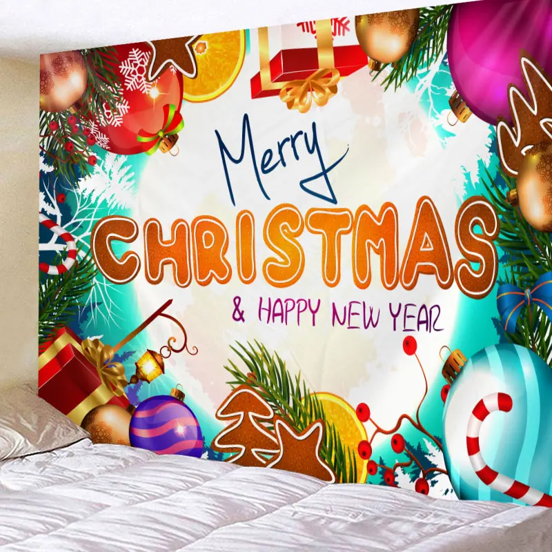 Рождественский 3D гобелен настенное покрывало для кровати пляжное полотенце