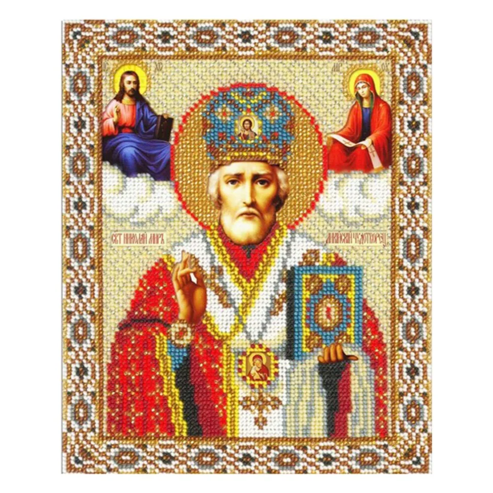 Смола DIY Алмазное покрытие лидер религиозный крест стежка картина красивая