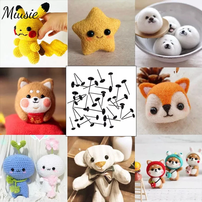 

MIUSIE Mini Black Plastic Crafts Safety Eyes Multiple Sizes For Teddy Bear Soft Toy Animal Cute Handmade Doll DIY Accessories