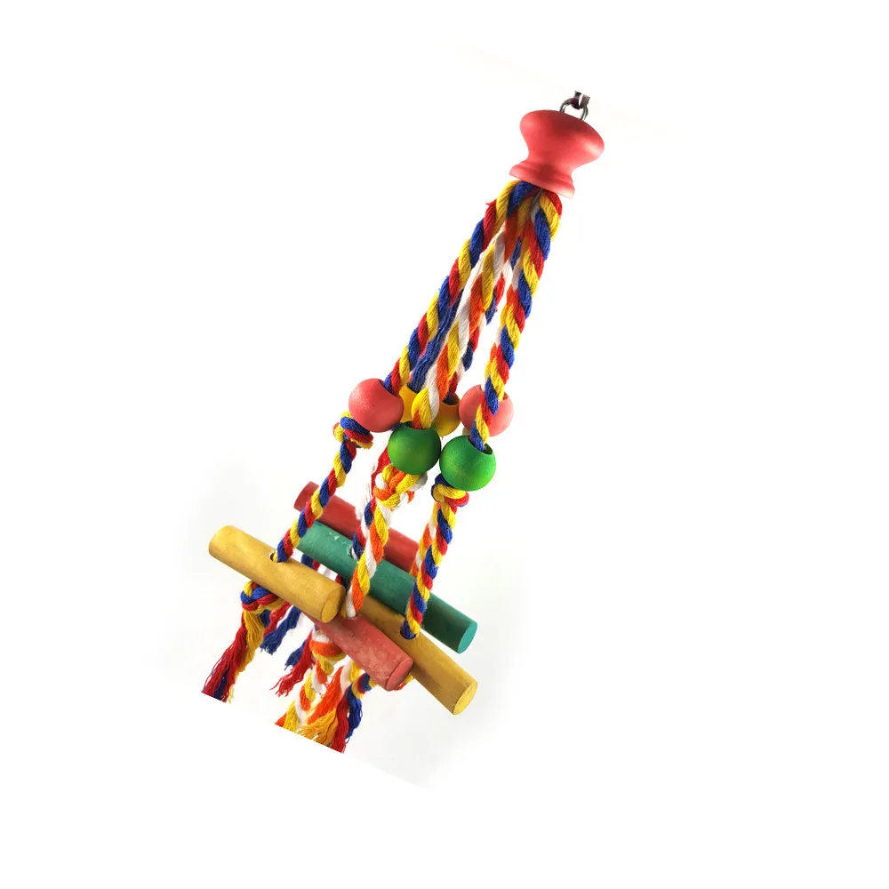 

Parrot Rope Hanging Braided Toy Chew Rope Bite Resistant Bird Tearing Toy Cotton Rope Chewing Bite Toy Parakeet Training Product