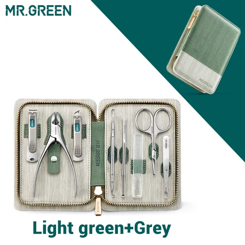 Набор для стрижки ногтей MR.GREEN, профессиональные инструменты для ногтей из нержавеющей стали с чехлом для путешествий