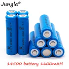 2019 оригинальный аккумулятор 14500 100% оригинальный аккумулятор 14500 3,7 в 1600 мАч литиевые батареи Литий-ионные перезаряжаемые батареи