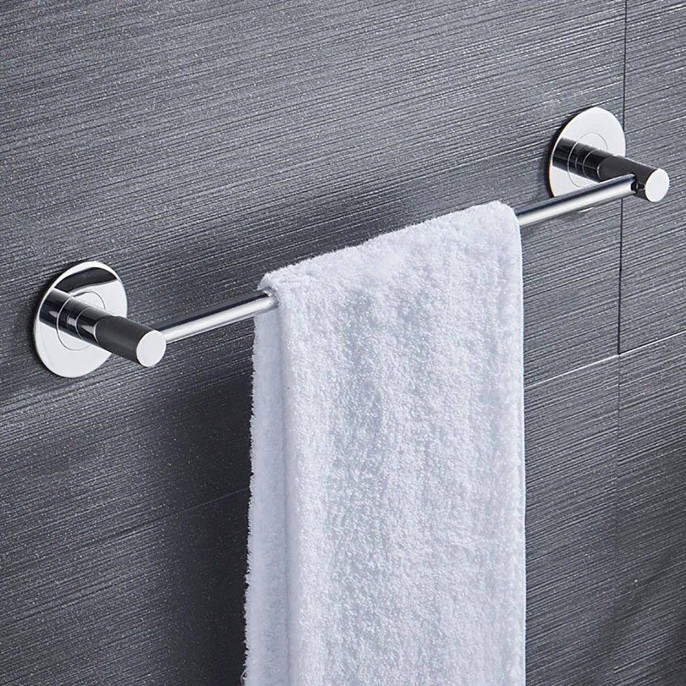 hand towel hanger bars 30 60cm 304 stainless steel punch free wall shower holder bath clothes hanging shelf bathroom accessories free global shipping